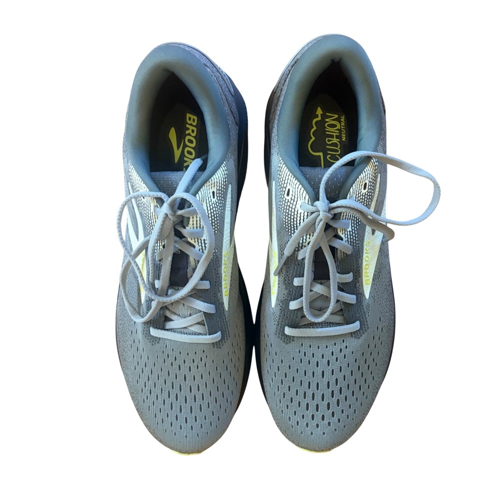 NEW IN BOX Brooks Ghost 16 Gray Lime Green Men's Running Walking Shoes Size 12.5 - Picture 10 of 13
